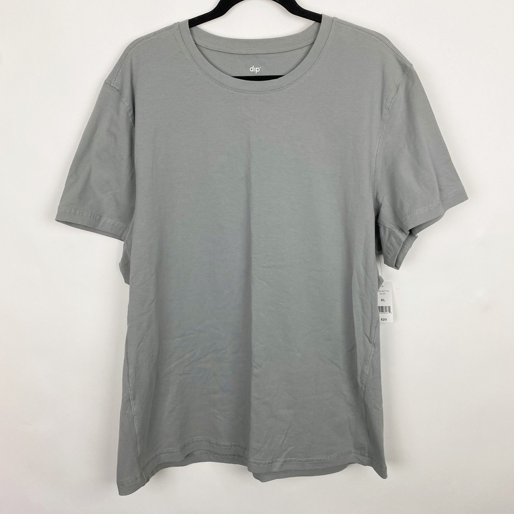 Dip Active Stretch Cotton Crew‎ Neck Short Sleeve T-Shirt Mens XL Gray NEW